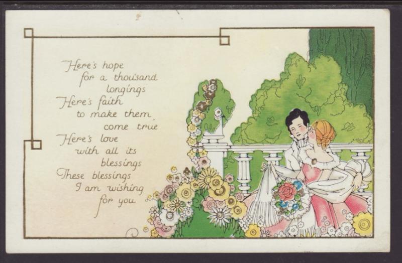 Here's Hope...,Man,Woman,Romance Postcard