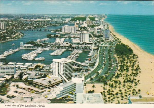 Florida Fort Lauderdale Beach Aerial View With Bahia Mar Yacht Basin