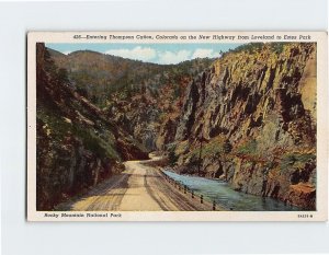 Postcard Entering Thompson Canyon, Rocky Mountain National Park, Colorado