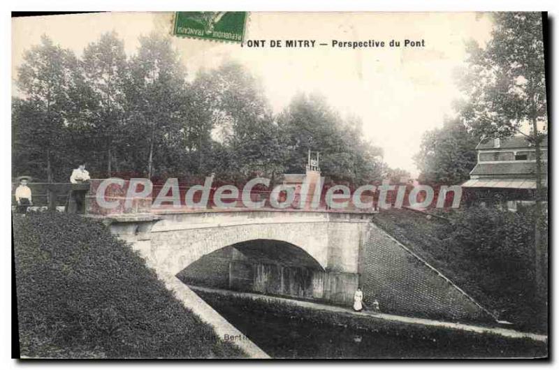 Postcard Old Bridge Perspective Bridge Mitry