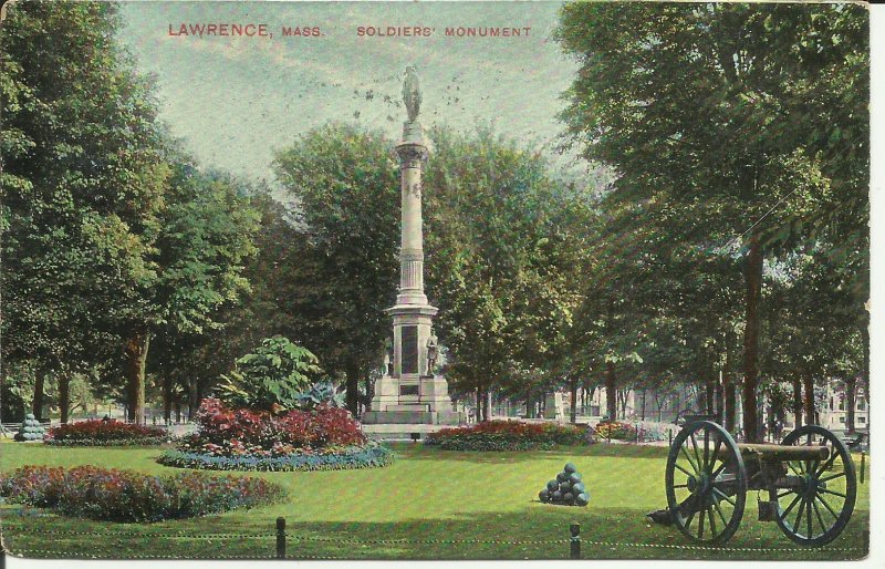 Lawrence, Mass., Soldiers' Monument   '1909'