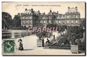 Postcard Old Garden Paris and Luxembourg Palace