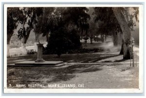 c1920s US Naval Base Statues View Mare Island Vallejo CA RPPC Photo Postcard