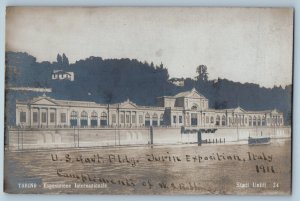 Piedmont Italy Postcard US Govt. Bldg. Turin Exposition 1911 RPPC Photo