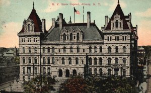 Albany New York, Prospect View State Capitol Building Landmark Vintage Postcard