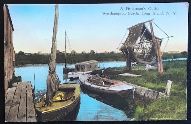 A Fisherman's outfit Long Island NY 1936 The Albertype Co Hand Colored