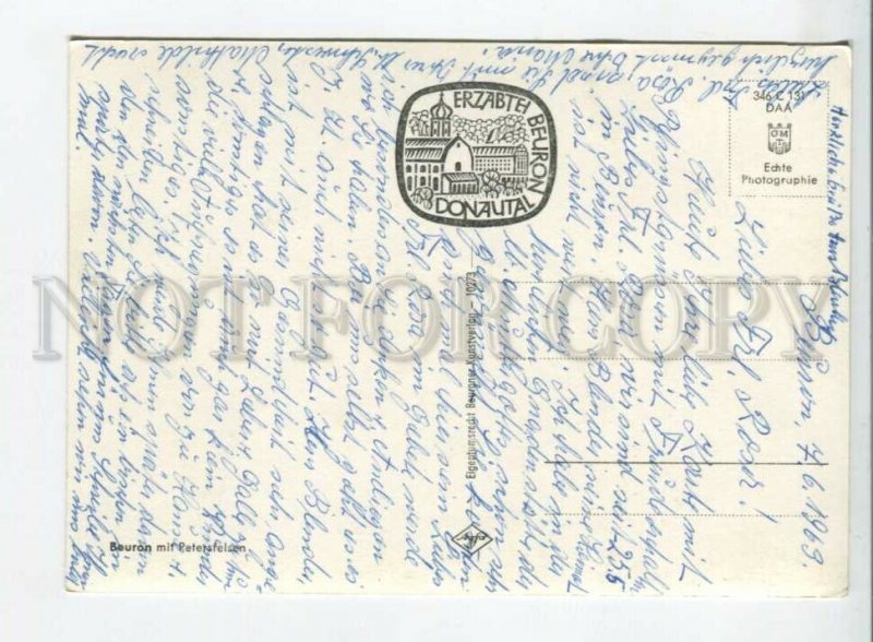 441547 Germany 1969 year Beuron Donautal Old postcard