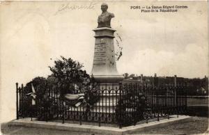 CPA PONS - La Statue Edgard Combes - Place de la Republique (654652)