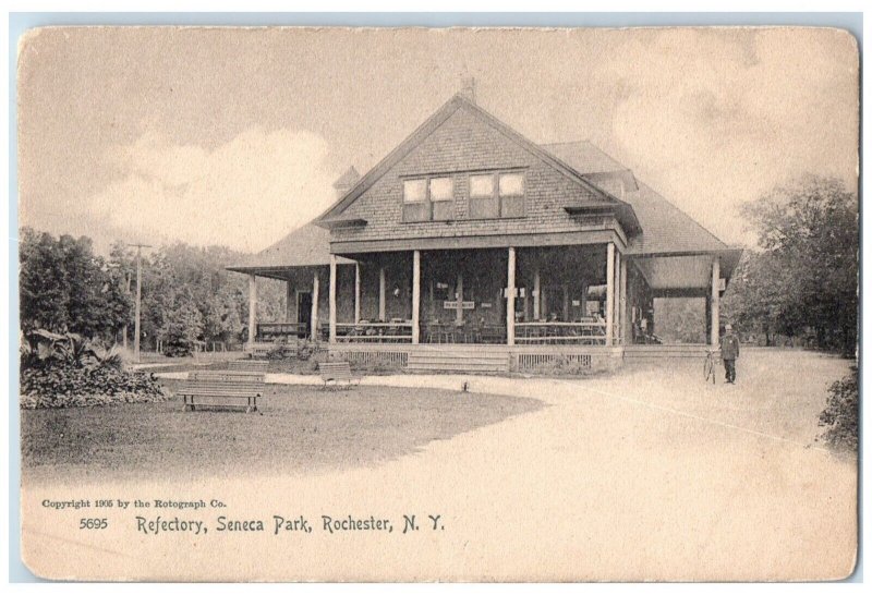 c1905 Refectory Seneca Park Bicycle Rochester New York NY Rotograph Postcard