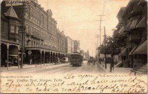 Postcard PA Allentown Hamilton Street - Street-View, Rotograph, Trolley 1905 M5