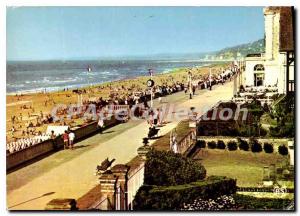 Modern Postcard La Cote Fleurie Cabourg Calvados dike and general view of the...