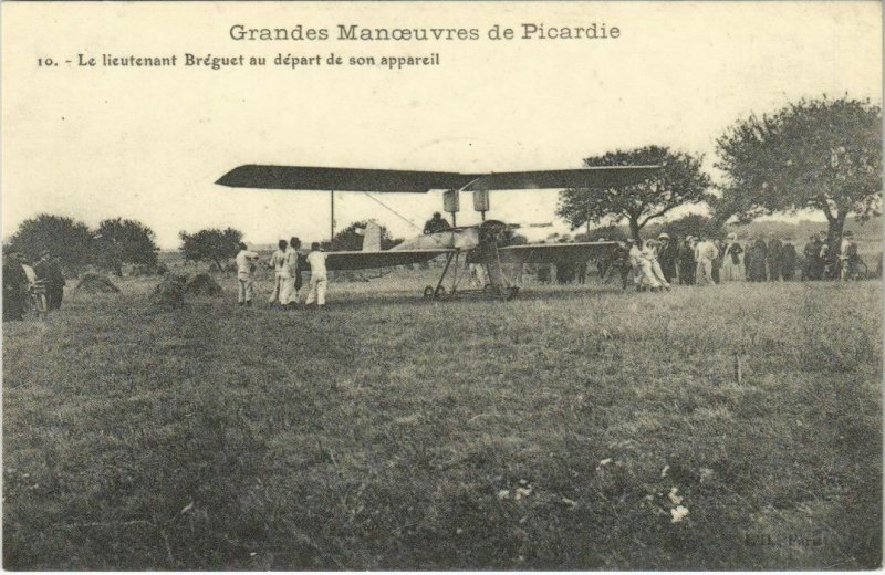 CPM repro. Gds Manoeuvres de Picardie AVIATION AMIENS Lieutant Bréget (18143)