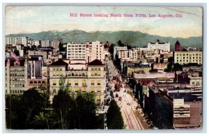 1914 Hill Street Looking North From Fifth Los Angeles Pasadena CA Postcard