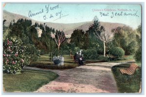 1907 Queen's Gardens Nelson New Zealand FT Series Antique Posted Postcard