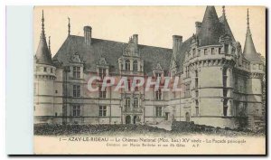 Old Postcard Azay le Rideau Chateau National hist My Main Facade