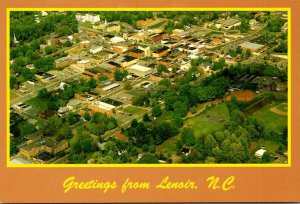 North Carolina Caldwell County Lenoir Greetings Aerial View