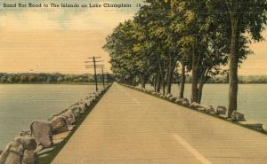 VT - Lake Champlain. Sand Bar Road to the Islands