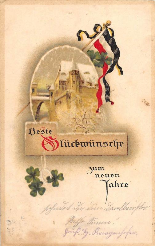 BG4462 neujahr clover new year  germany  greetings