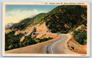 1940 Wilson Highway California Vintage Postcard Angeles Crest Mt. Road Unposted