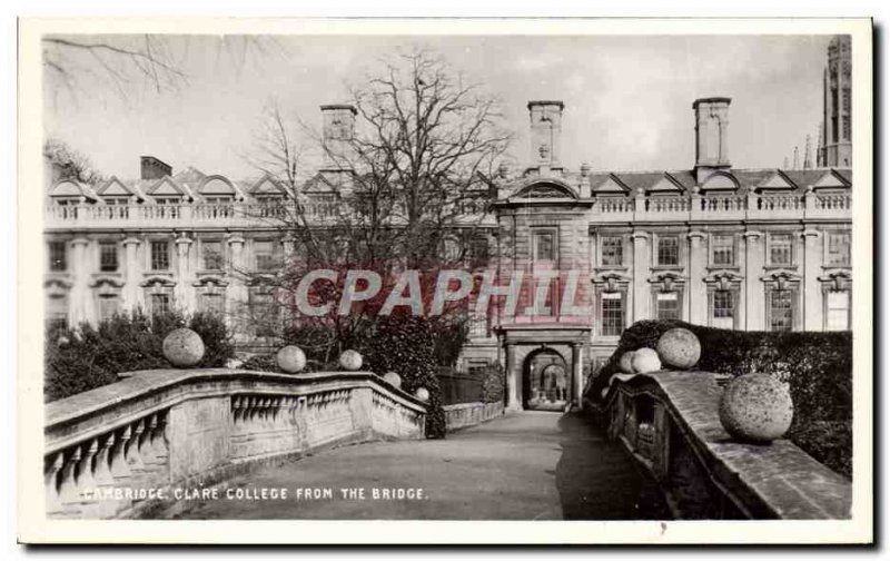 Old Postcard Clare College Cambridge From The Bridge