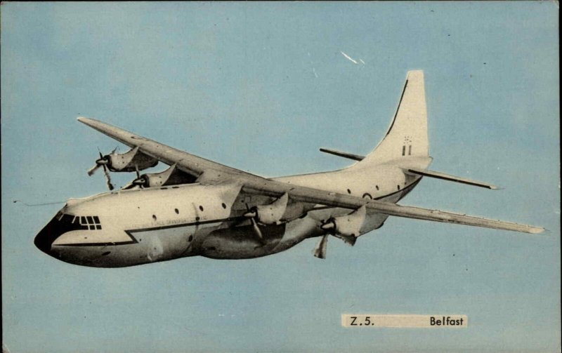 Belfast Ireland Air Force Military Transport Airplane Vintage Postcard