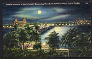 Florida WEST PALM BEACH connecting PALM BEACH Flagler Memorial Bridge at Night L