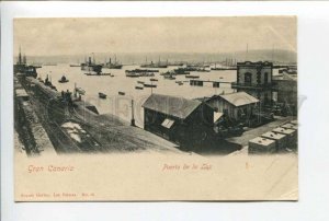 424388 Spain Canary Islands Las Palmas port Puerto de la Luz Vintage postcard