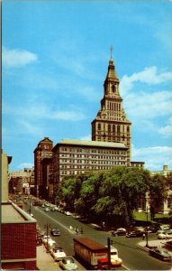 Vtg Hartford CT Main Street View Travelers Insurance Company 1950s Postcard