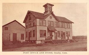 Granby Connecticut Post Office Street View Antique Postcard K72280