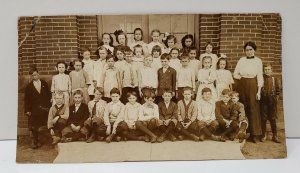 RPPC Early 1900's Williamsport MD Estate Children Class Real Photo Postcard B10