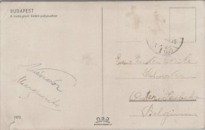 Hungary Budapest A Kivilágított Keleti Palyaudvar Vintage RPPC C141