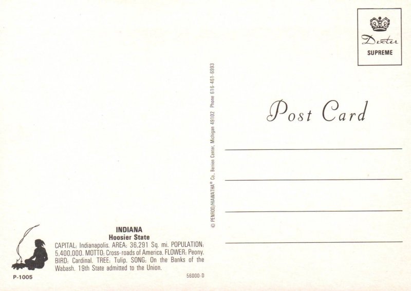 Greetings From Indiana Map