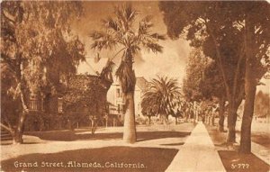 Grand Street Scene ALAMEDA California 1914 Vintage Postcard