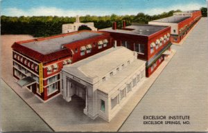 Linen Postcard Excelsior Institute in Excelsior Springs, Missouri