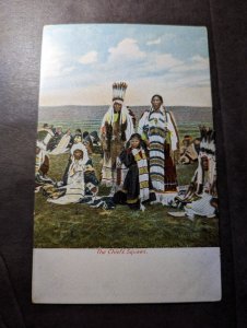 Mint USA Native American Postcard The Chiefs Squaws Indians