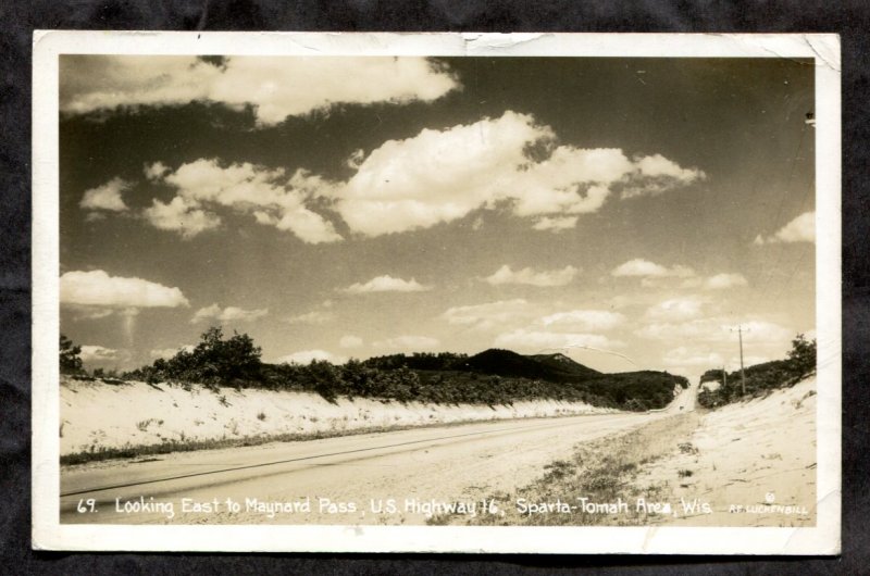 dc853 - SPARTA-TOMAH Area 1943 Hwy16. SOLDIER'S MAIL. Real Photo Postcard