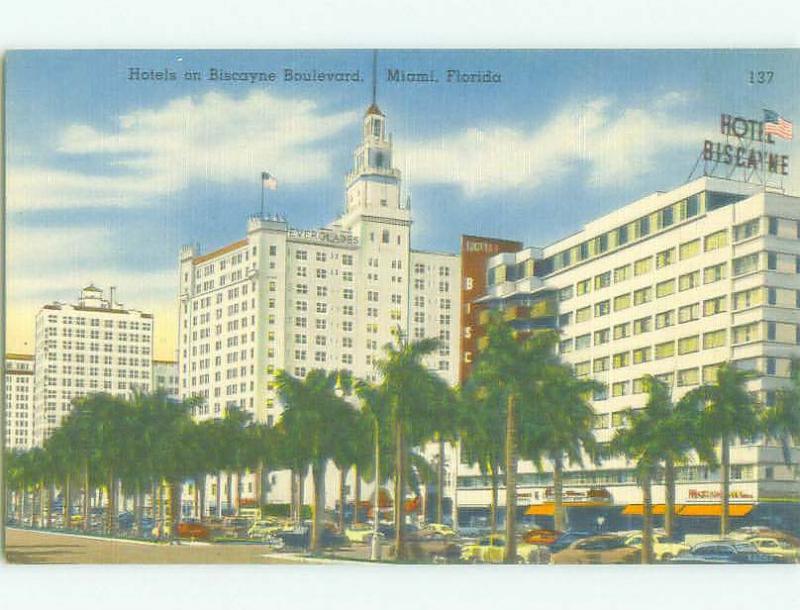 Unused Linen BISCAYNE BOULEVARD HOTEL AREA Miami Florida FL hr7796