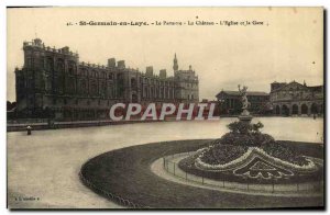 Postcard Old St Germain en Laye Le Parterre Le Chateau L & # 39Eglise station...