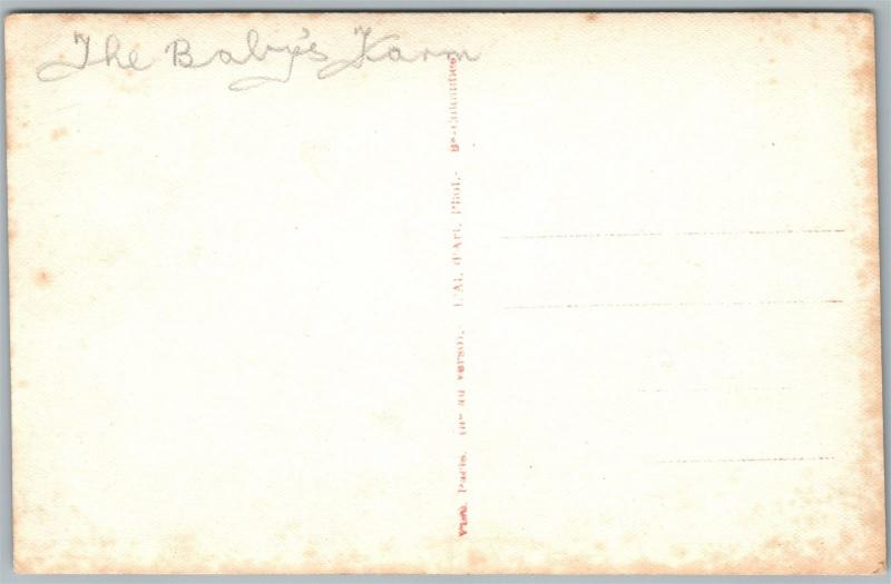 MULTIPLE BABIES FARM ANTIQUE POSTCARD