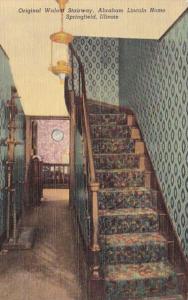 Illinois Springfield Original Walnut Stairway Abraham Lincoln House Curteich