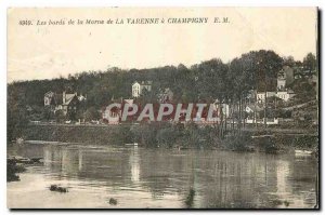 Old Postcard The edges of the Marne in Champigny Varenne