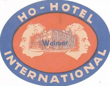GERMANY WEIMAR HOTEL INTERNATIONAL VINTAGE LUGGAGE LABEL