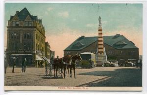 Parade Street Scene Horse Buggy New London Connecticut 1910c postcard