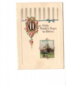 May Only Golden Days Be Thine, Vintage Folding Greeting Card