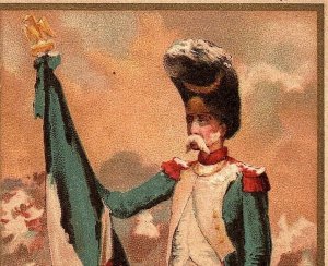 Marc Dupond Trade Card French Victorian Moscow Guard Grenadier 1812 Flag  