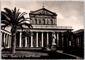 Roma Basilica di S. Paolo (Facciata) Rome Italy Real Photo RPPC Postcard