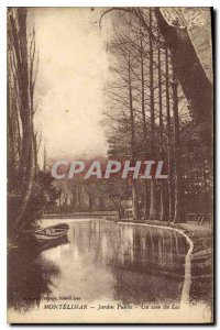 Old Postcard montelimar garden corner of the lake