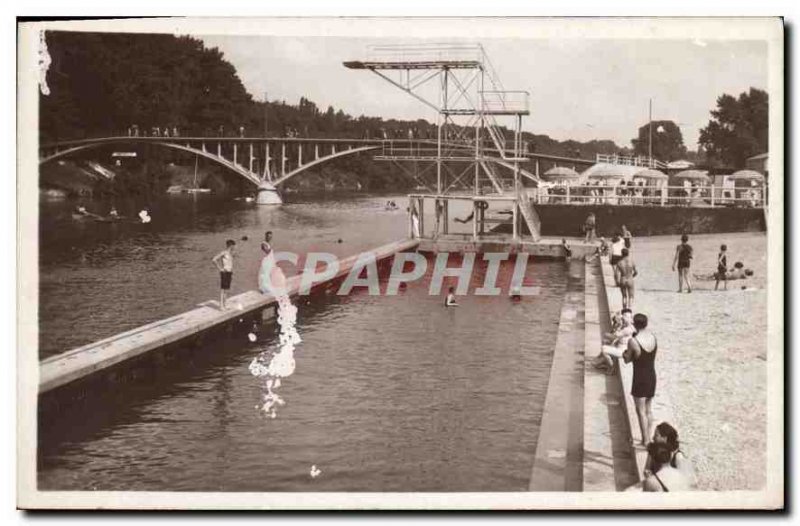 Old Postcard Maisons Alfort Charentonneau New beach diving and small bath