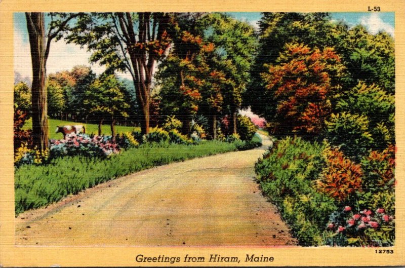 Maine Greetings From Hiram 1949