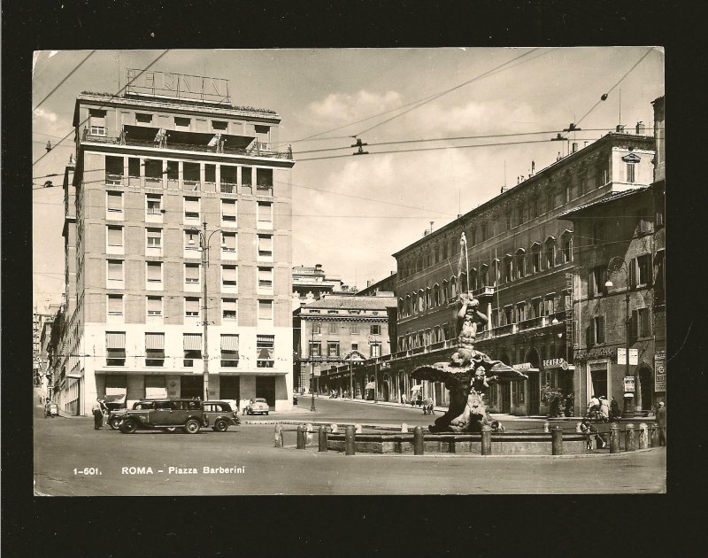 Postmark 1963 Roma Italy Piazza Barberini Real Photo Postcard